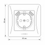 Розетка одинарная с заземлением и 2USB кремовая VIDEX BINERA