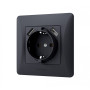 Розетка одинарная с заземлением и 2USB черный графит VIDEX BINERA