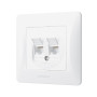 Розетка CAT6+CAT6 двойная белая VIDEX BINERA