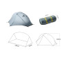 Палатка одноместная 3F Ul Gear Floating Cloud 1 210T 3 season Зеленый