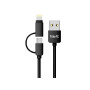 Кабель HAVIT HV-CB610X Micro USB + Lightning  black