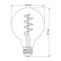 LED лампа VIDEX Filament G125FASD 5W E27 2200K диммерная бронза