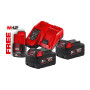 Энергокомплект MILWAUKEE Li-Ion M18 NRG-502 (В5 2шт; з/у M12-18FC) + подарок Аккумулятор M12 B2 4933459217