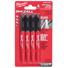 Маркер MILWAUKEE INKZALL Ultra Fine Point для стройплощадки ультратонкий 48223154 (4шт)