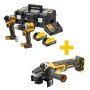 Акумуляторний набір інструментів DeWALT DCK2051H2T + кутова шліфмашина DeWALT DCG405N