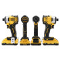 Акумуляторний набір з трьох інструментів безщіткових DeWALT DCK377P3T